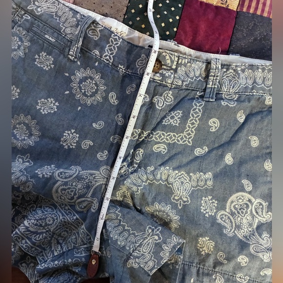 Polo by Ralph Lauren Blue Bandana Paisley Chambray Jean Shorts Women’s Size 4 - Picture 8 of 9